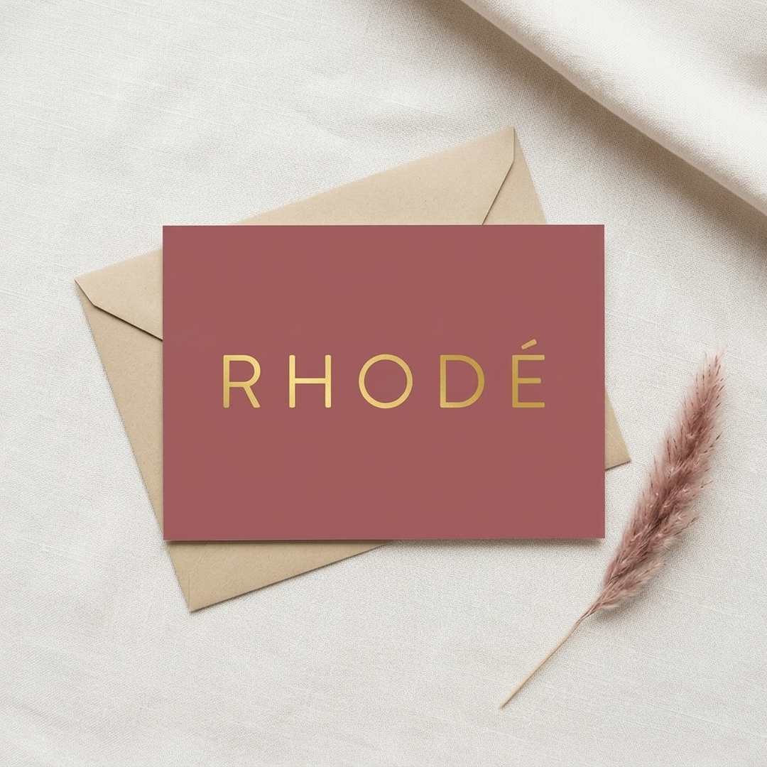Geboortekaartje oudroze met goudfolie letters