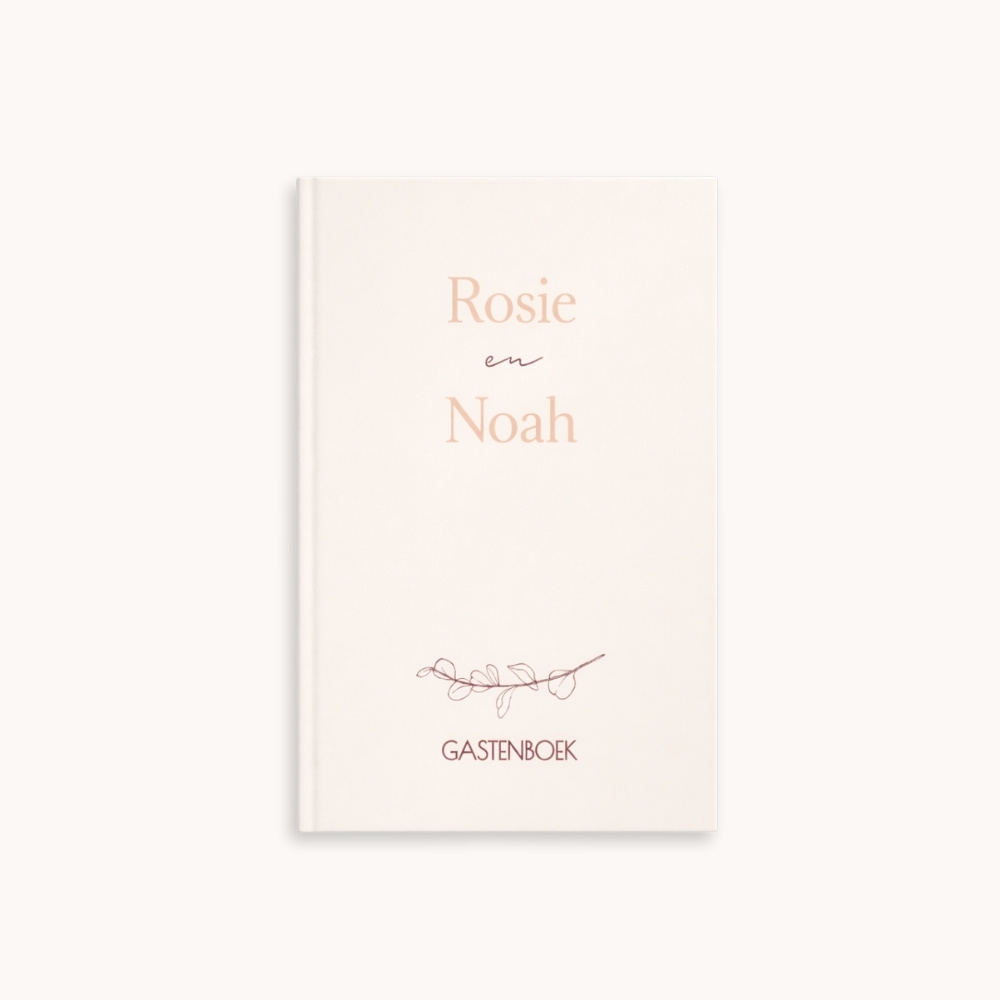 Gastenboek winter aubergine eucalyptus takje