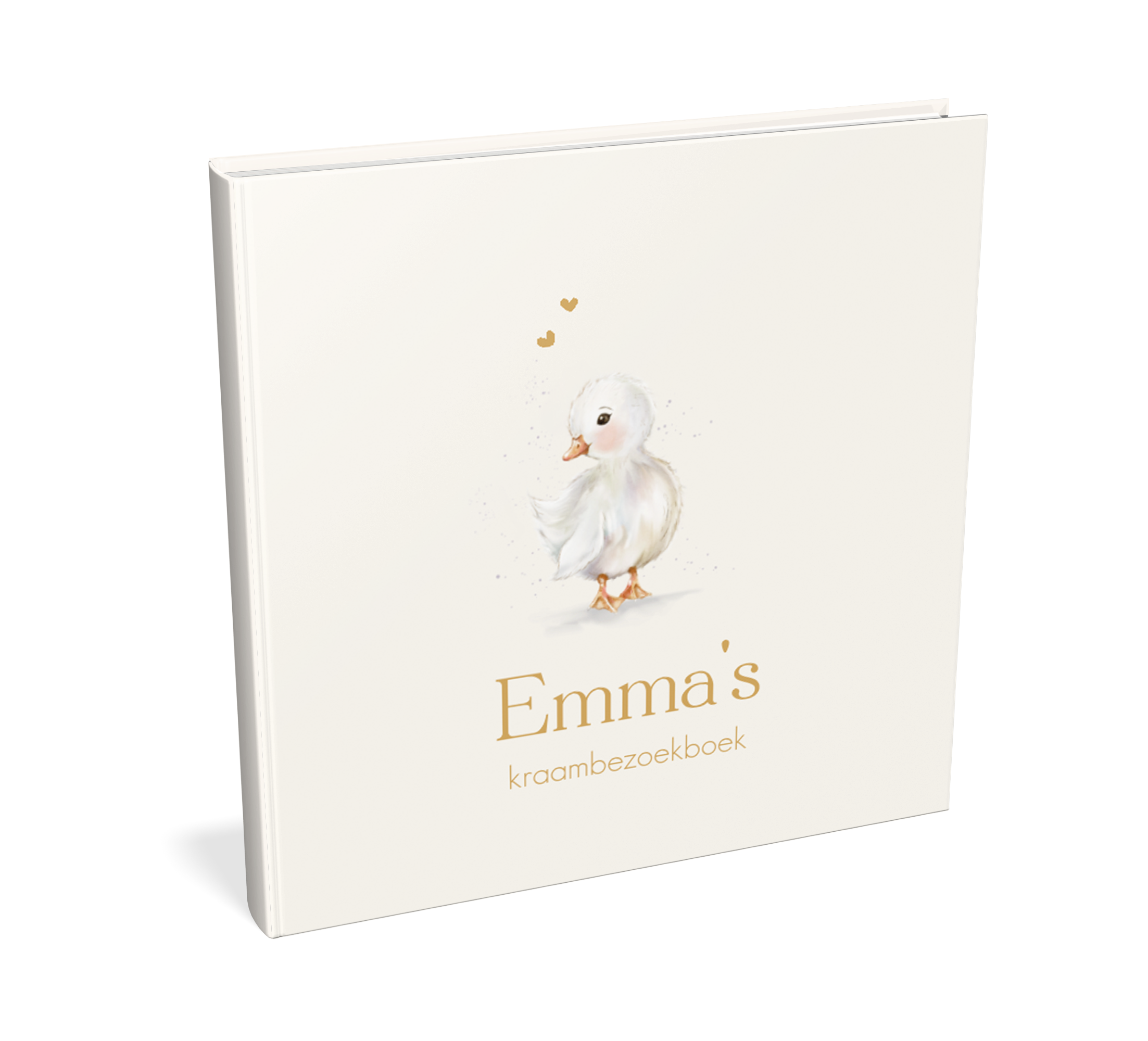 Kraambezoekboek stijlvol met illustratie eendje