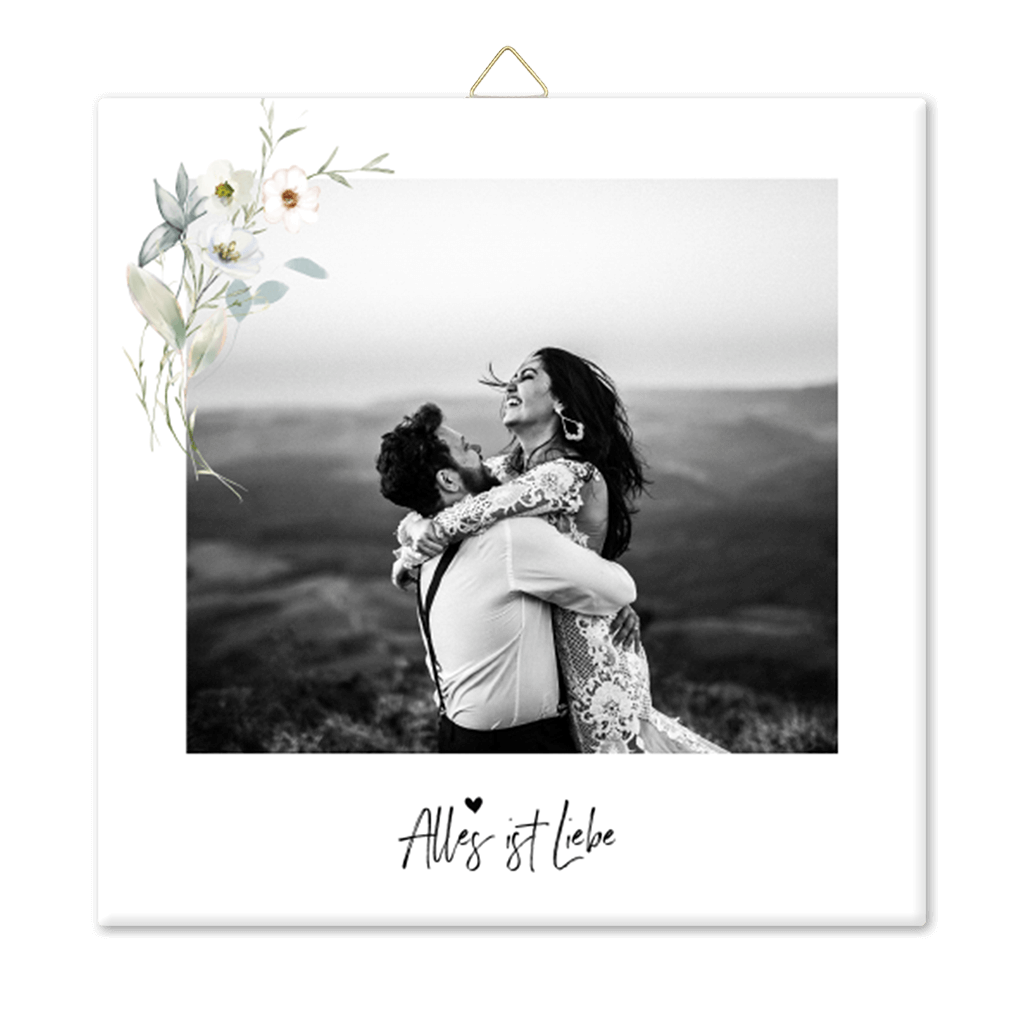 Personalisierbare Fotofliese Alles ist Liebe
