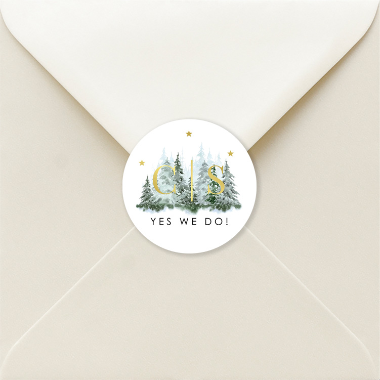 Kerst stickers forrest groen goudfolie | 25 stuks
