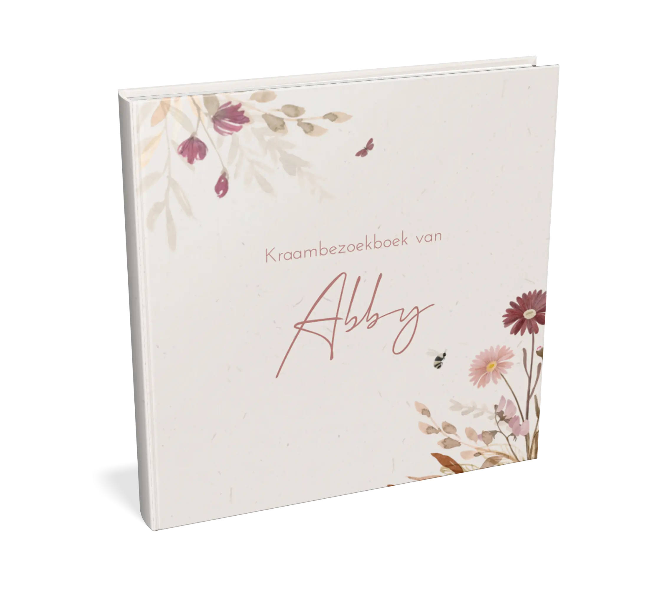 Kraambezoekboek stijlvol met kleurrijke bloemen