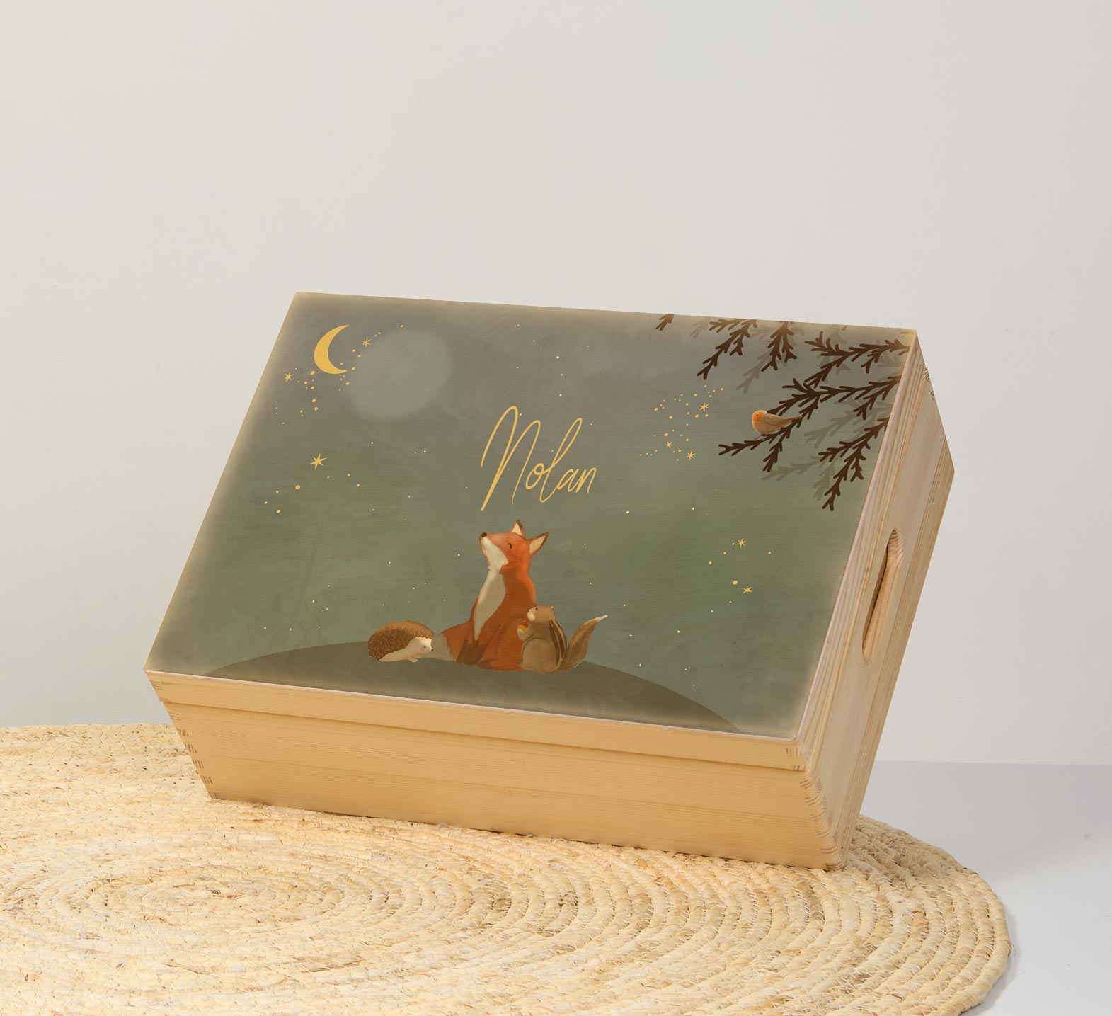 Memorybox winterliefde voor een jongetje met vos maan en sterren