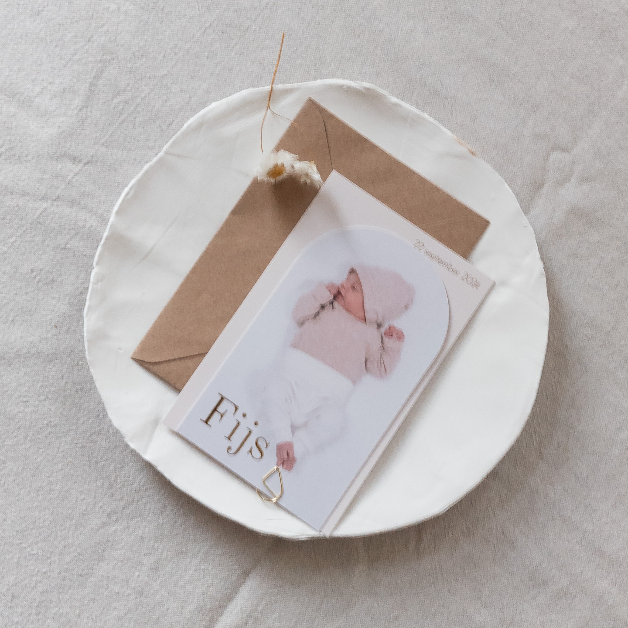 boog kaart setje met foto en goudfolie