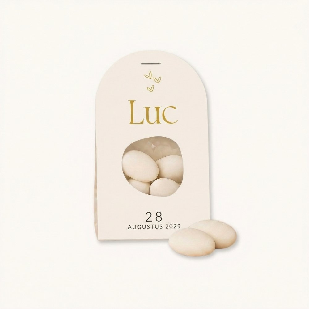 Doopsuiker wikkel jongen geblokt pastel groen