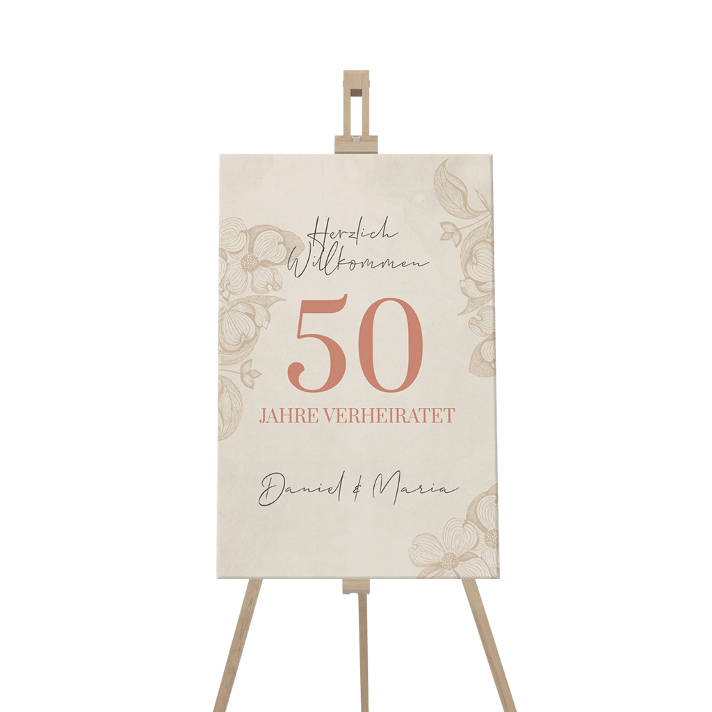 Vintage Willkommensschild Goldene Hochzeit