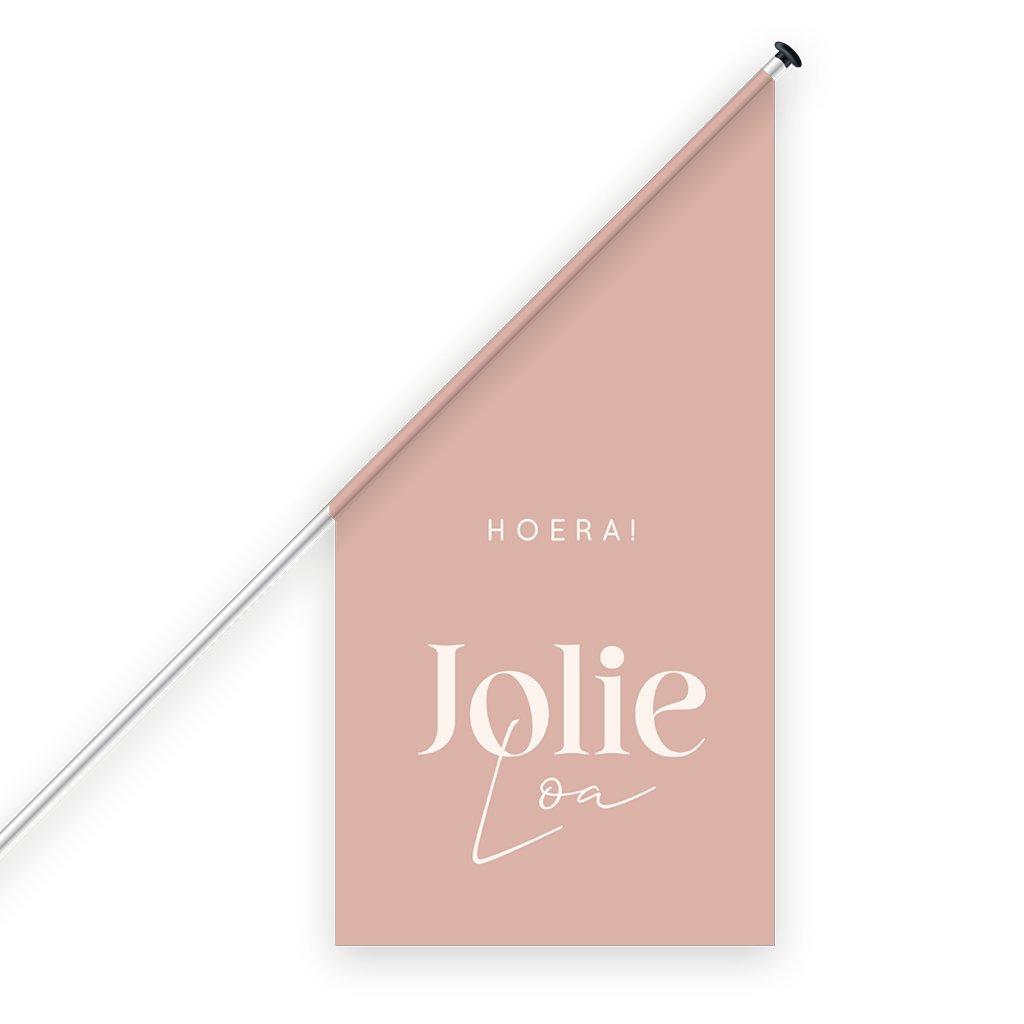 Geboortevlag klassiek in oudroze