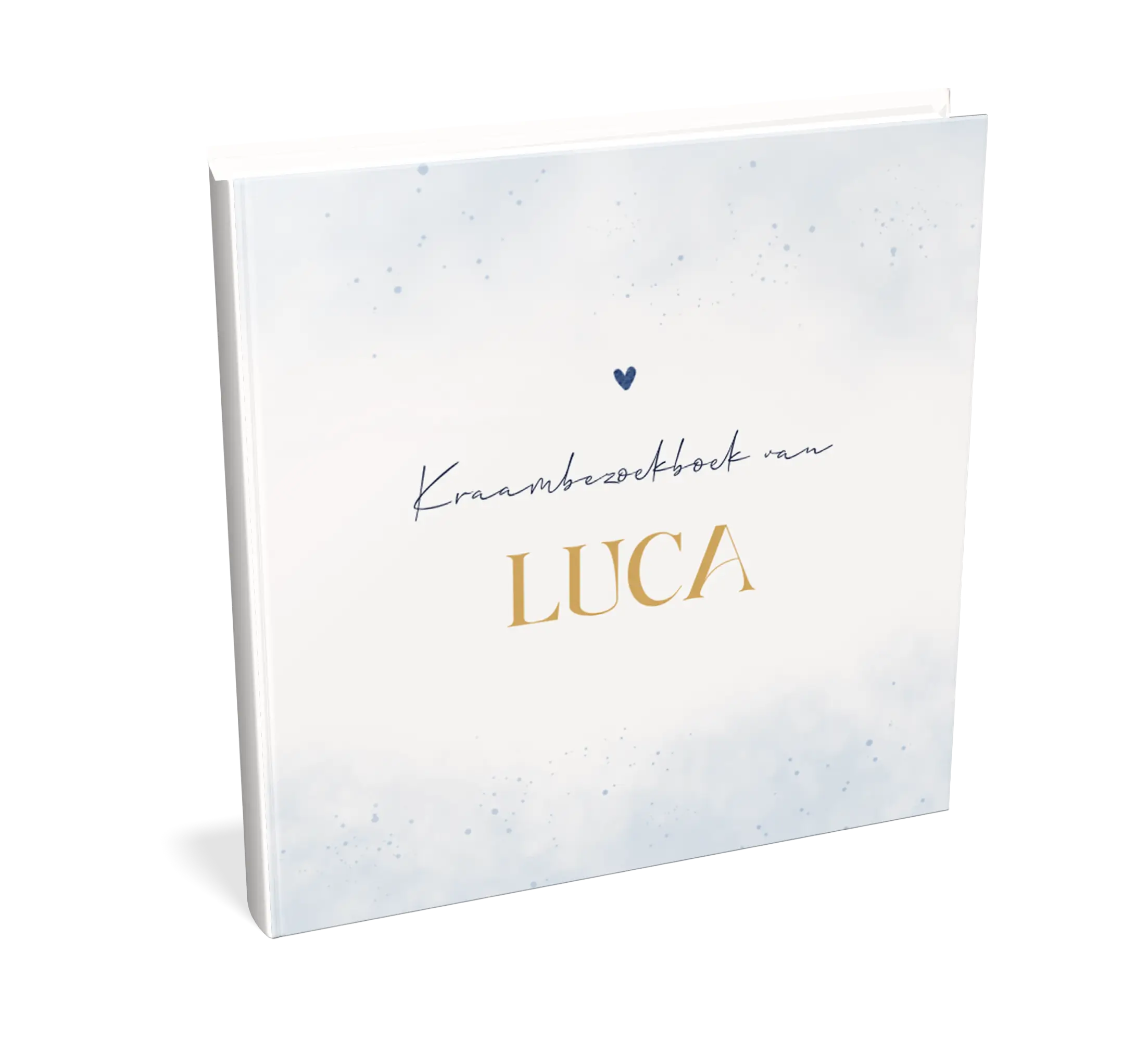 Kraambezoekboek met blauwe watercolour - met invulpagina's