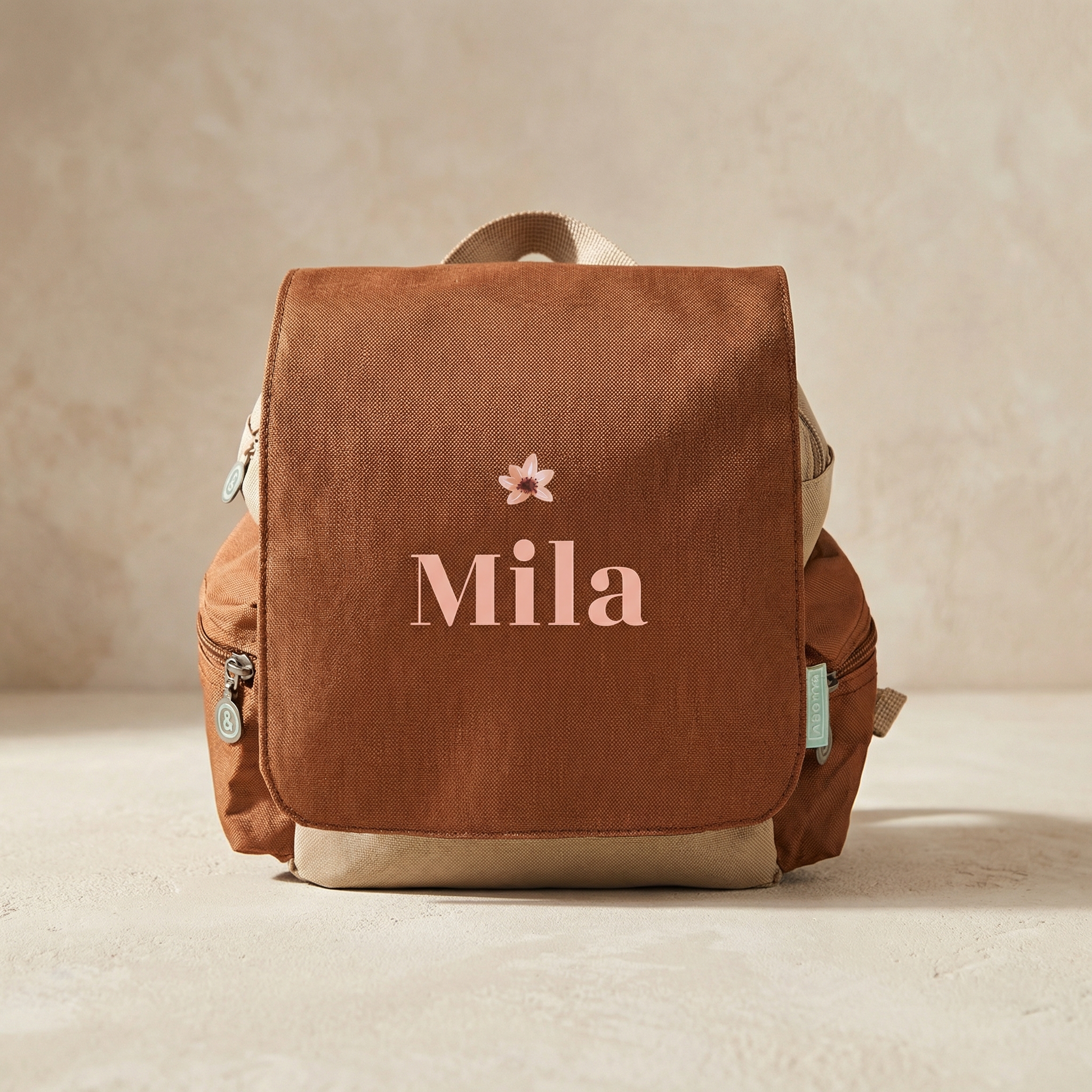 Rugzak Adventure met bloemetje en naam