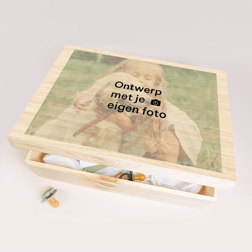 Memorybox hout met eigen foto