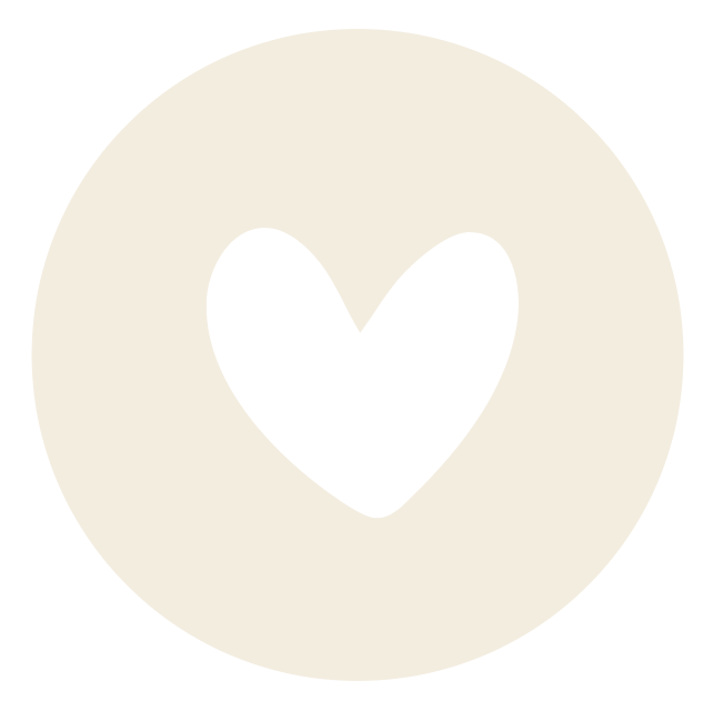 Dummy sticker hart beige wit