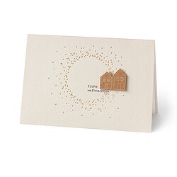  Private Weihnachtskarte mit Häuschen