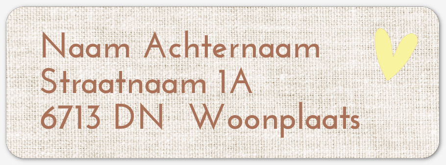 adresstickers afgerond linnen goudfolie