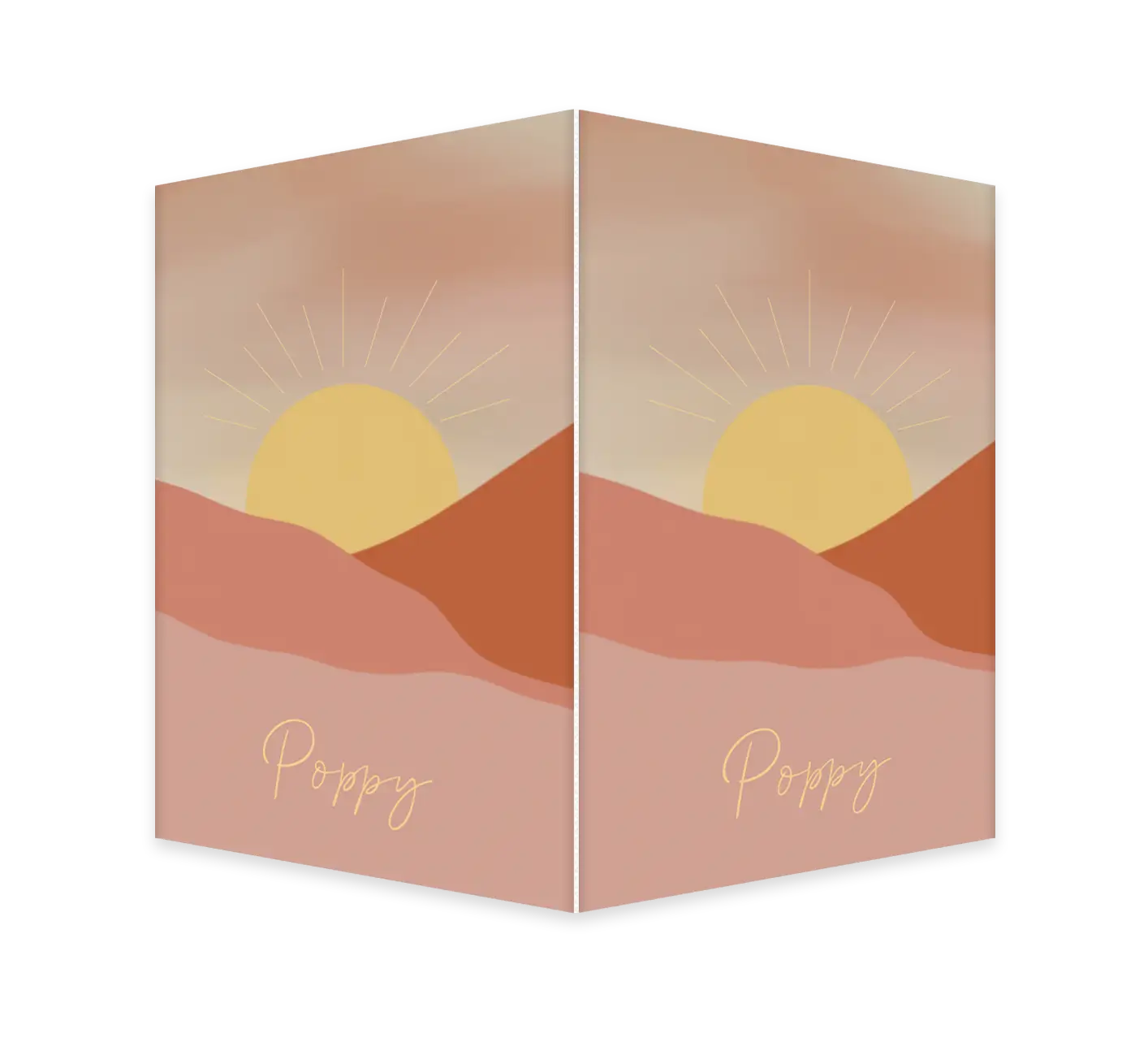 Raambord meisje met berglandschap en zon