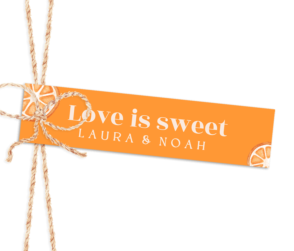 Sommerlicher Anhänger in Orange mit gezeichneten Orangen, 16 Stück