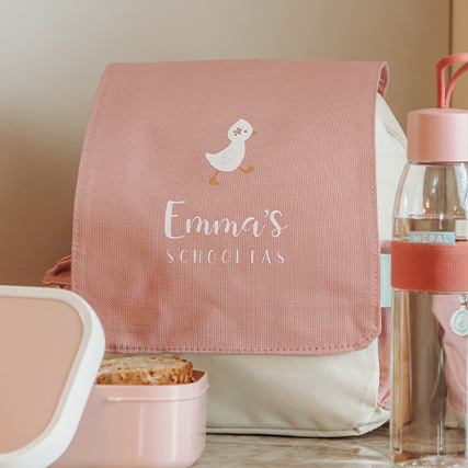 Lieve adventure rugzak met naam en gansje