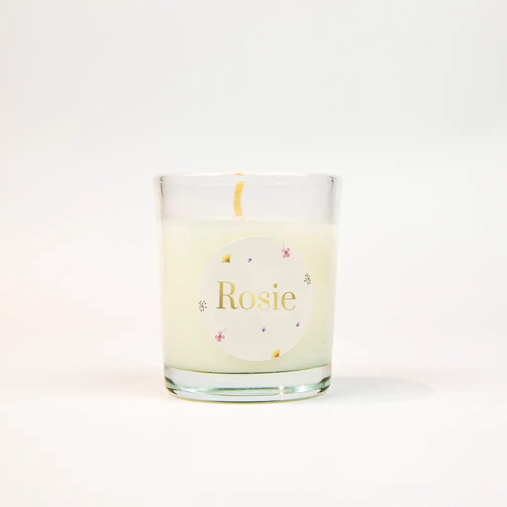 Luxe naamsticker met goudfolie en bloemen - per vel