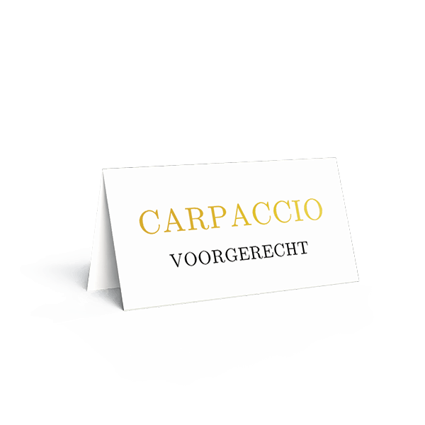 Buffetbordje bruiloft met goudfolie