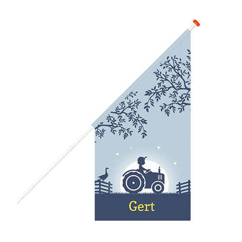 geboortevlag jongetje op tractor