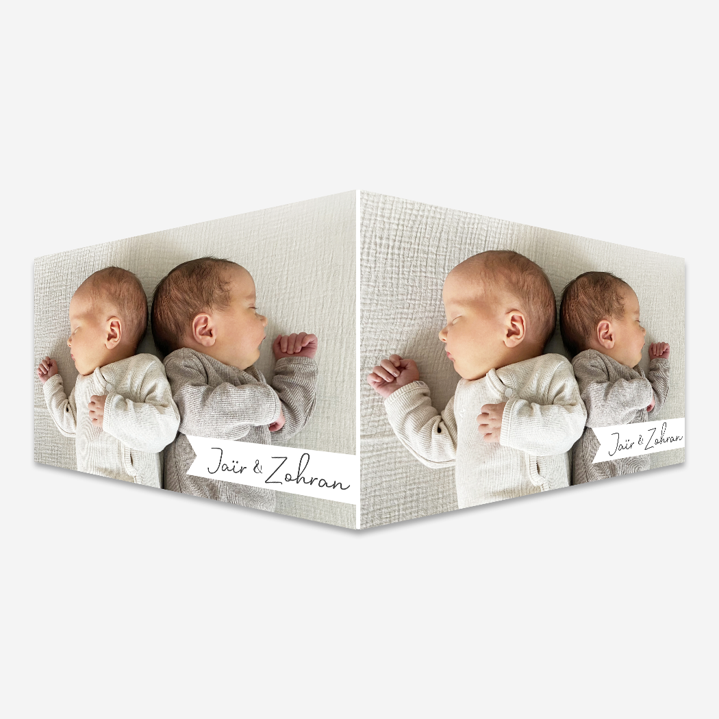 Geboortebord Raambord Tweeling Babyfoto