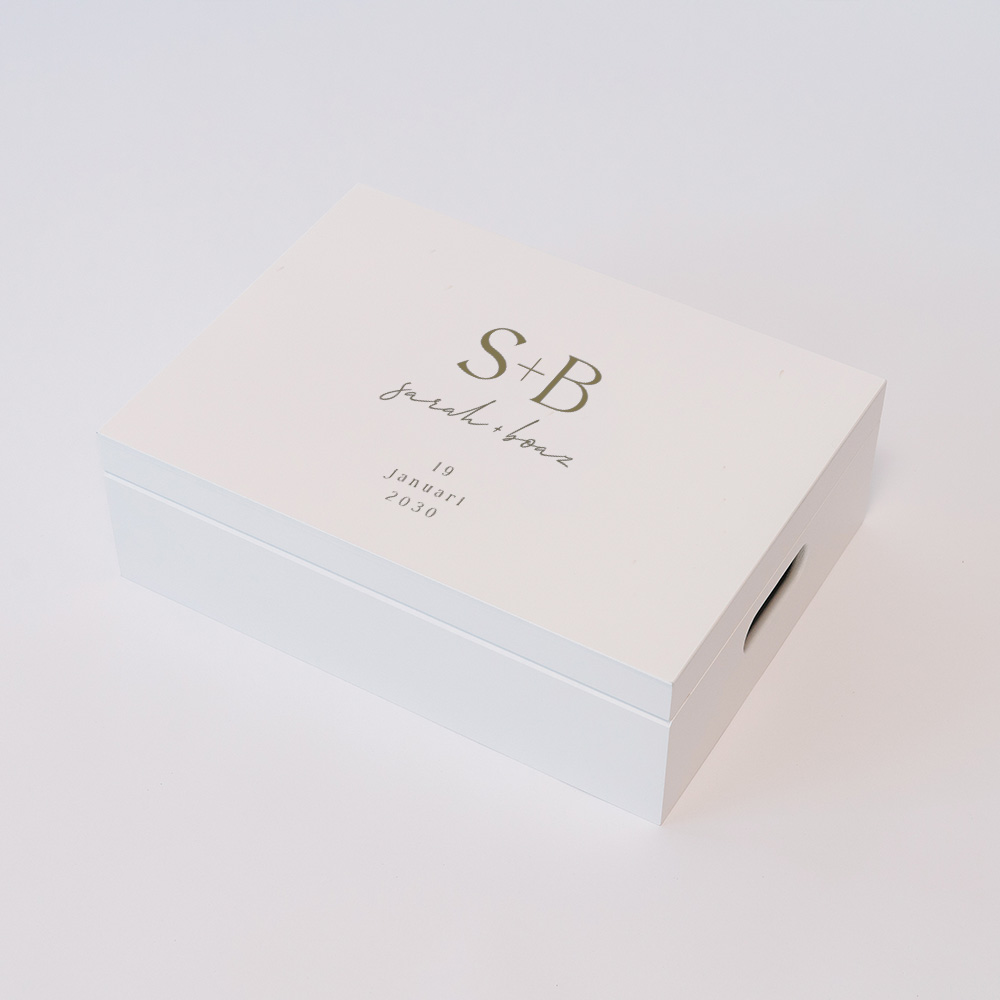 Memorybox huwelijk met initialen