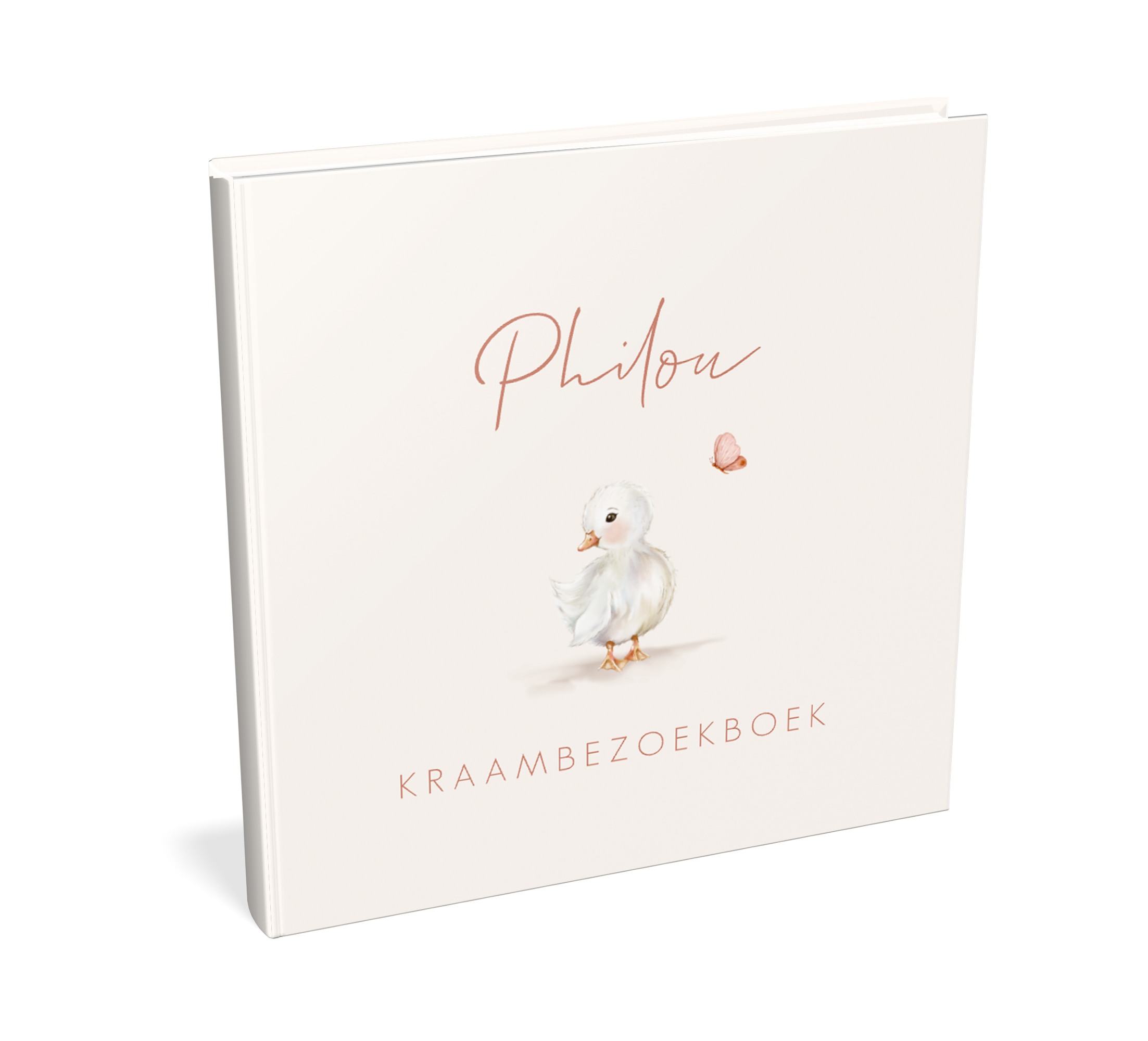 Kraambezoekboek wit met illustratie eendje