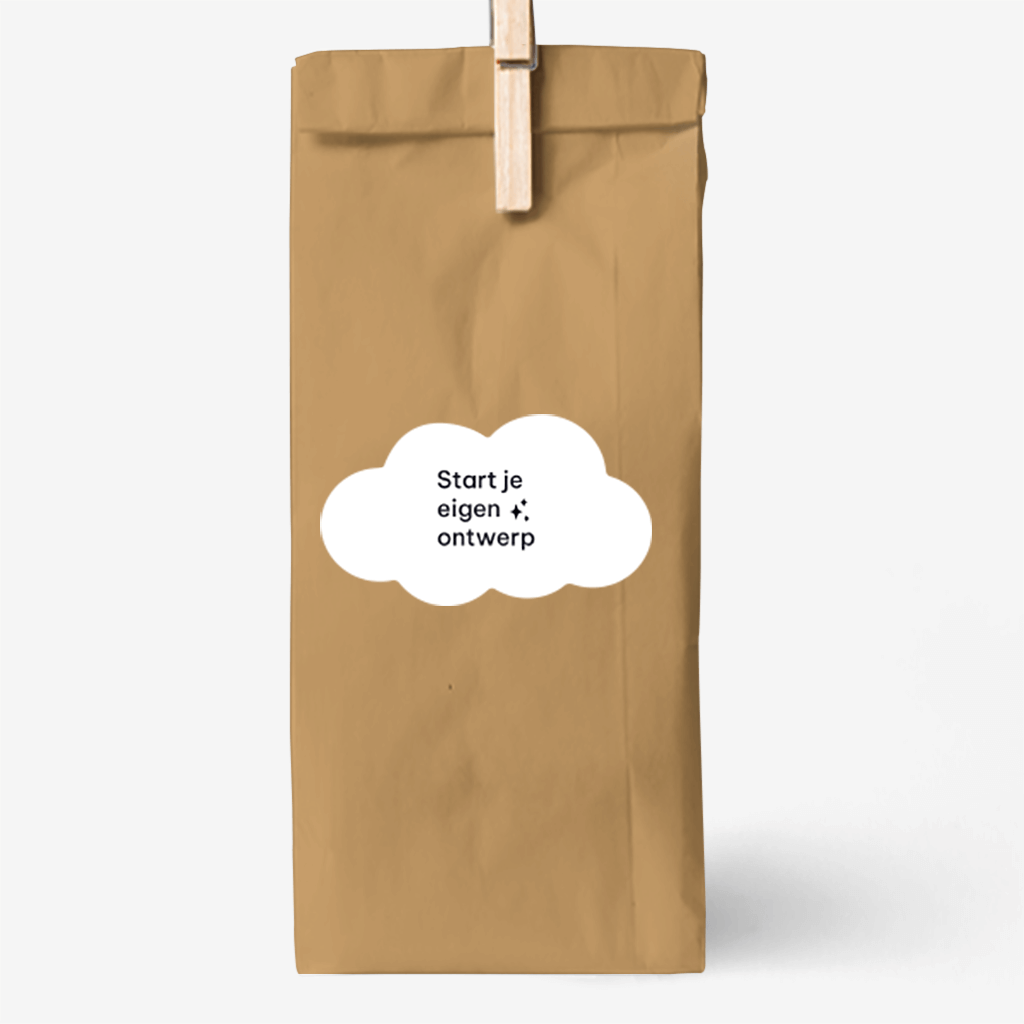 Doopsuiker sticker in wolkvorm