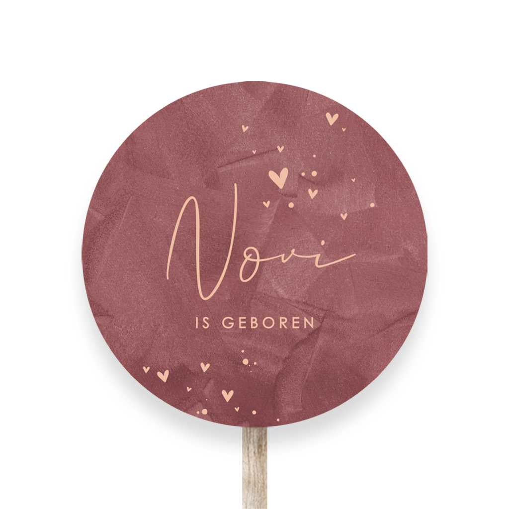 Tuinbord met donkerroze velvetlook achtergrond en hartjes
