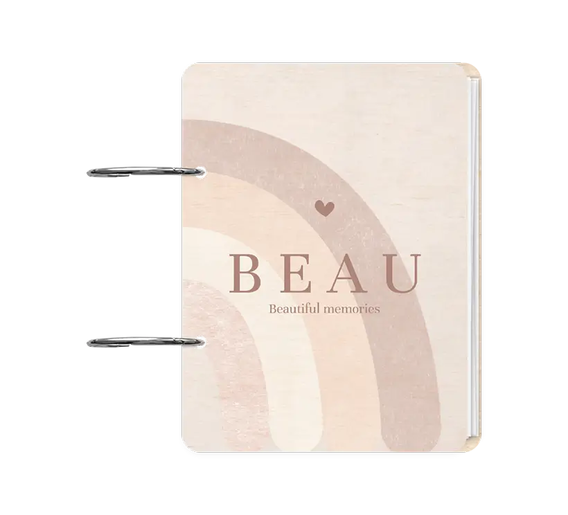 Bewaarbundel geboortekaartjes lief met roze watercolour regenboog