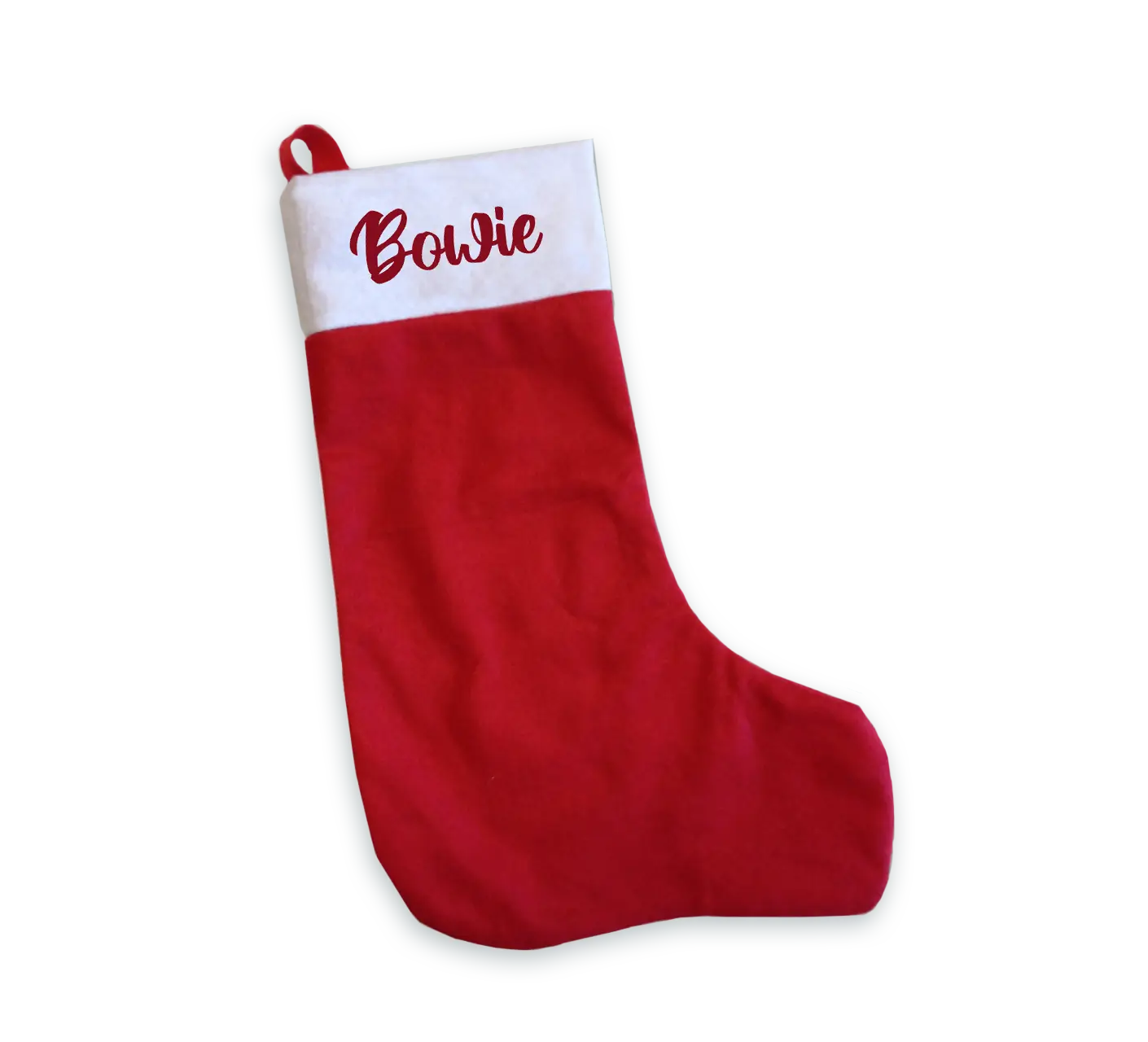 Rode kerstsok met naam