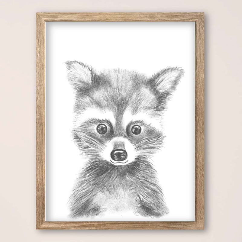 Poster babykamer tekening wasbeertje