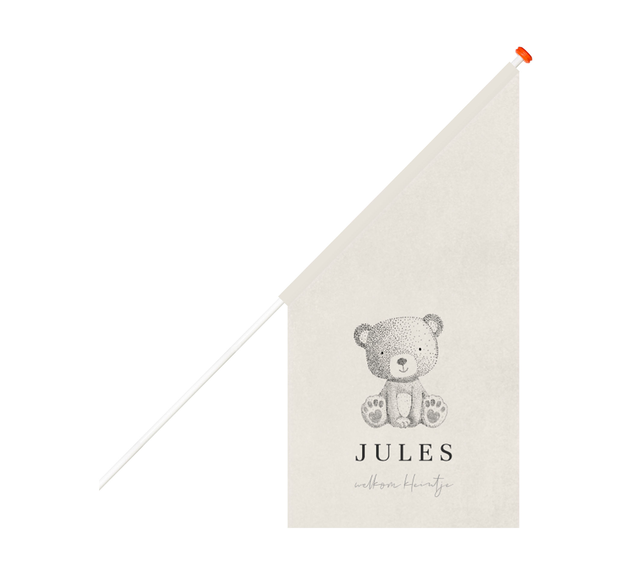 Geboortevlag met handgetekend beertje