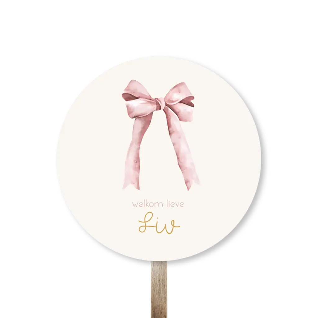 Lief tuinbord met roze strik