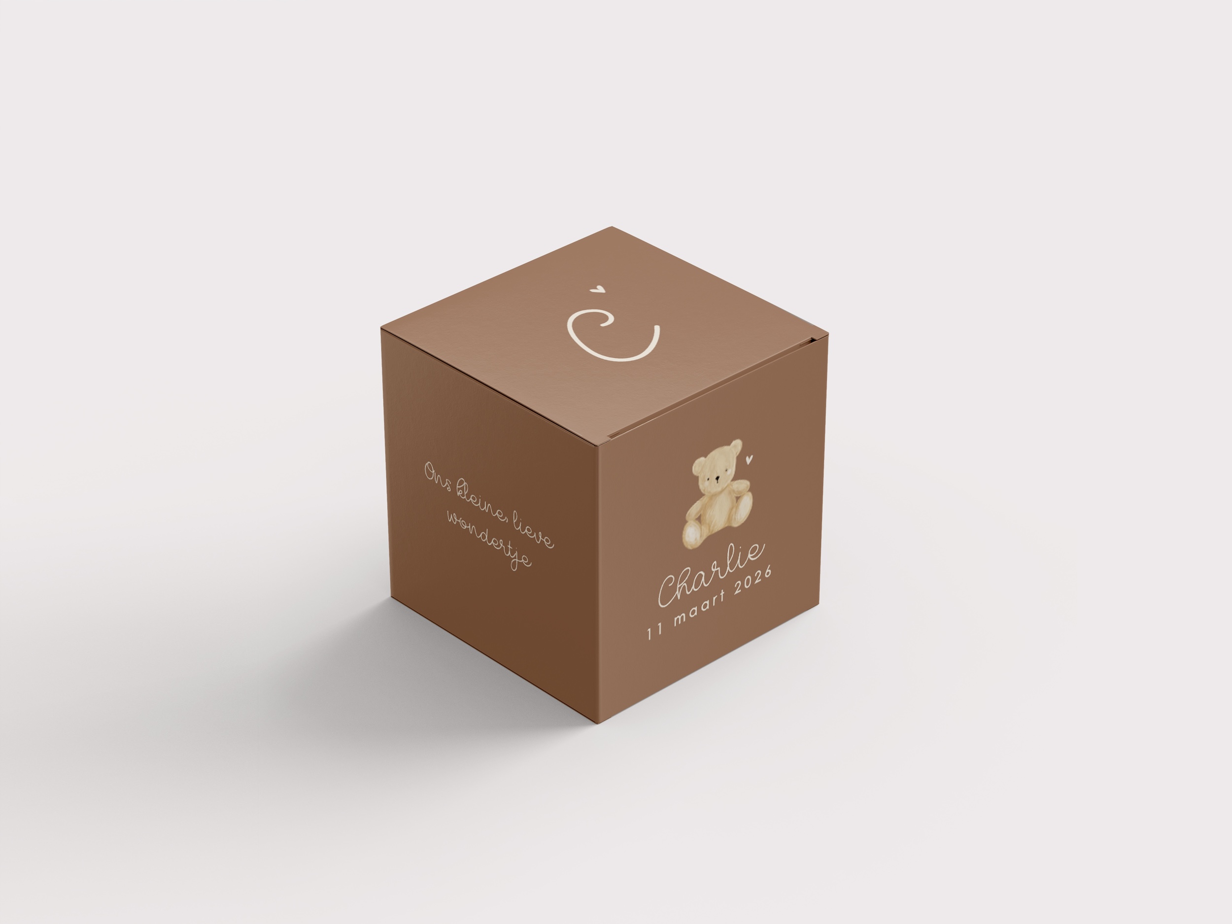 Doopsuikerdoosje teddybeer bruin