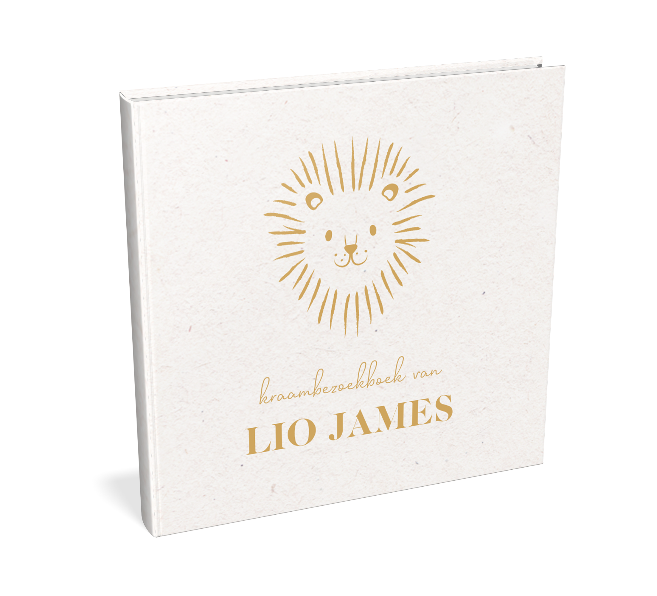 Kraambezoekboek met illustratie goudlook leeuwtje