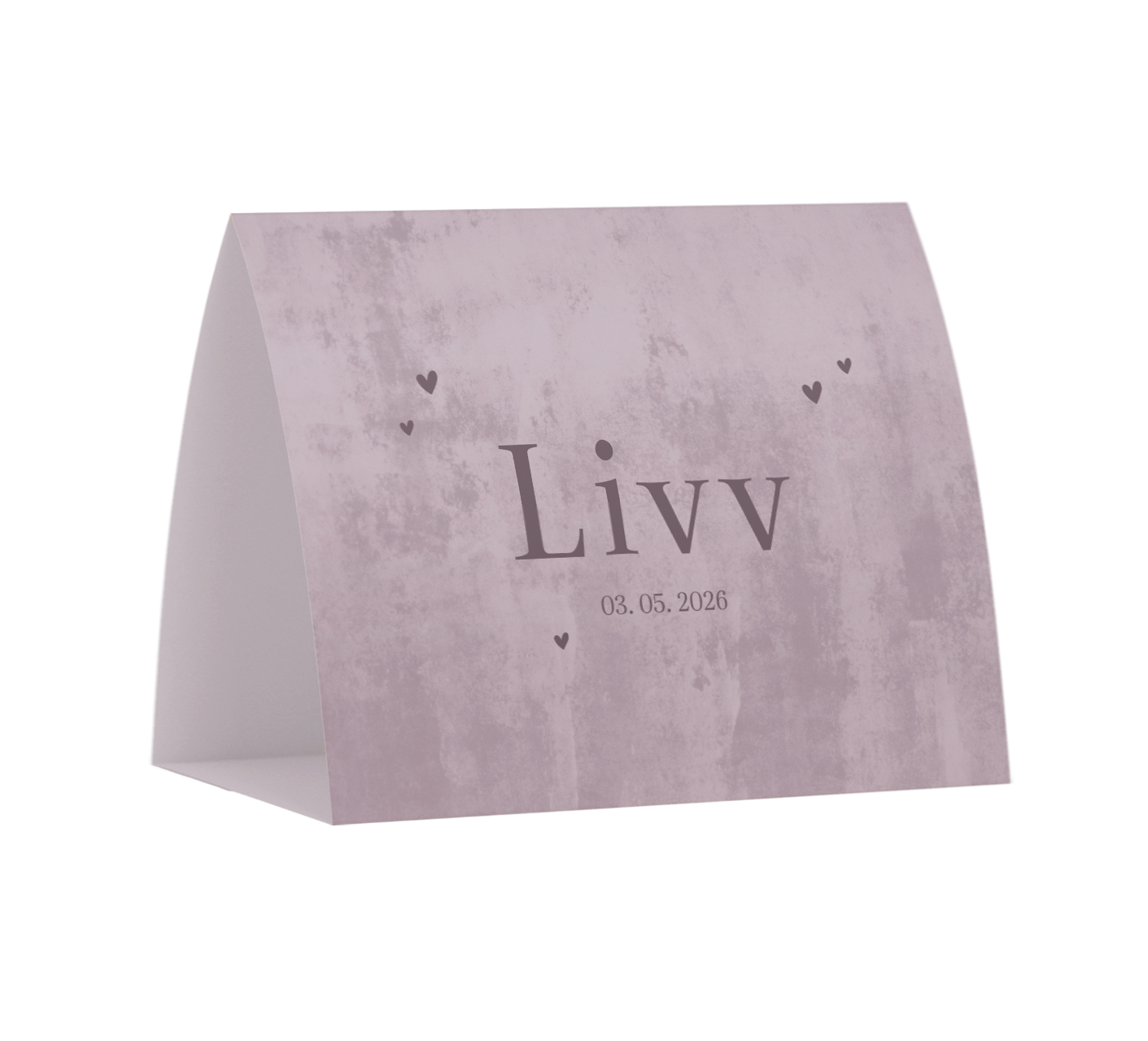 Liggende tentkaart met paarse velvet-look