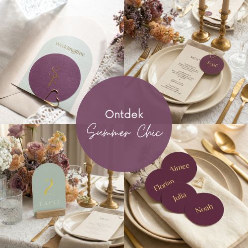 Trouwkaart stijl Summer Chic