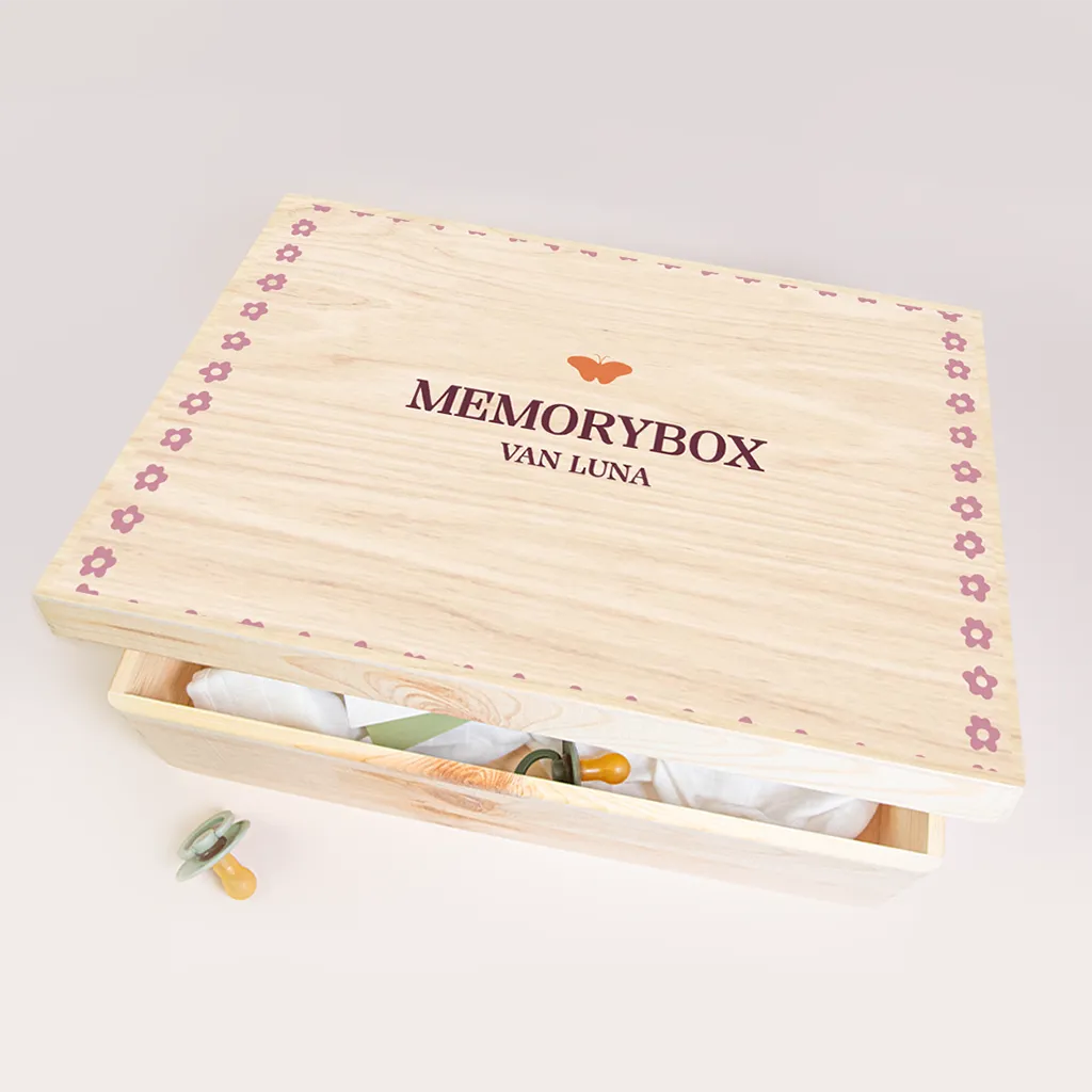 Memorybox met vlindertje en bloemetjeskader