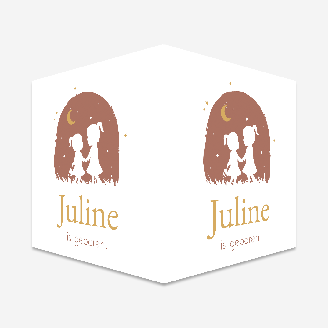 Raambord Meisje Zusjes Silhouet Sterren