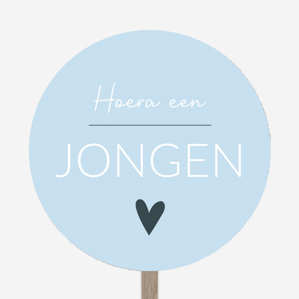 Geboortebord Tuinbord Jongen Blauw Rond
