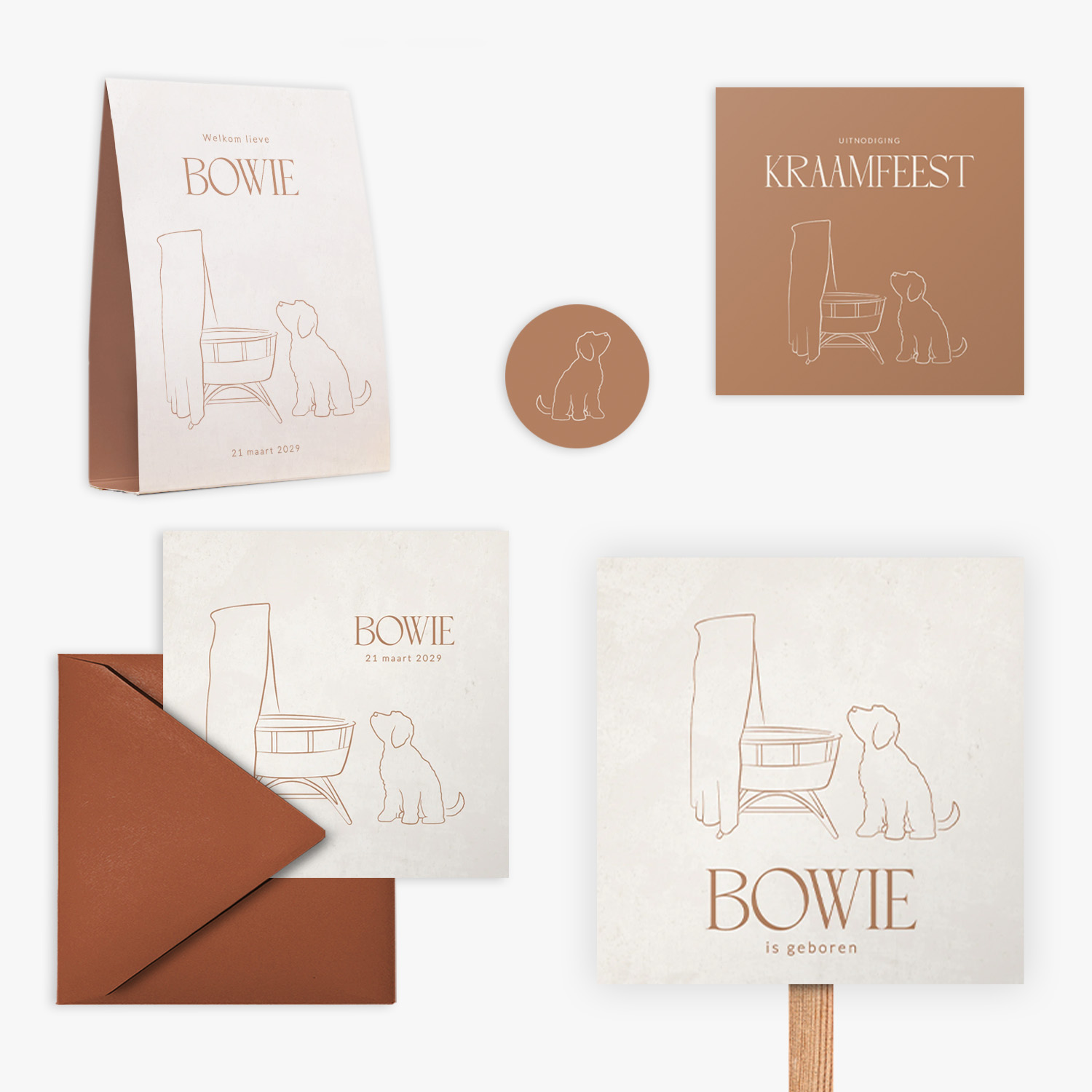 doorlink geboortekaartjes set paw dreams