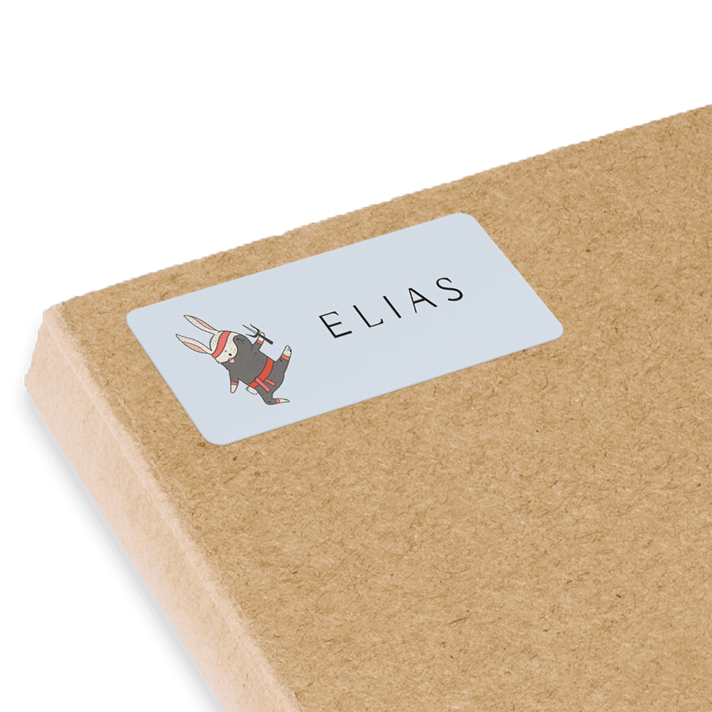 Namensaufkleber mit Ninja und Namen 50x20 mm