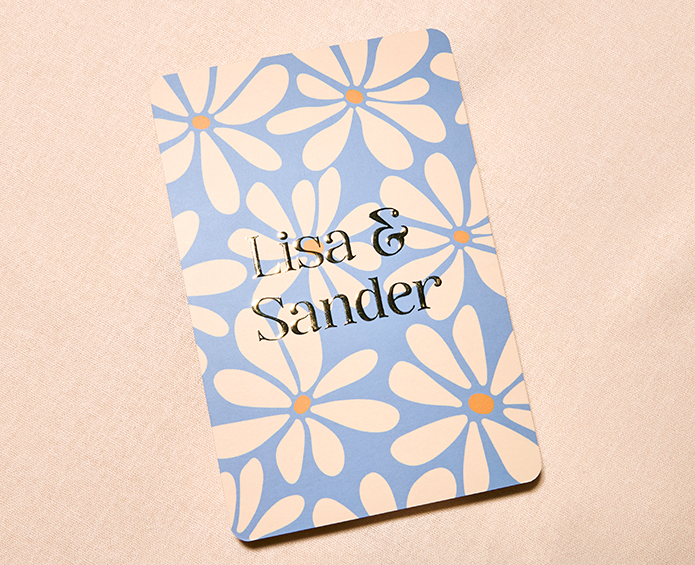 Trouwkaart Lisa Sander Bloemen