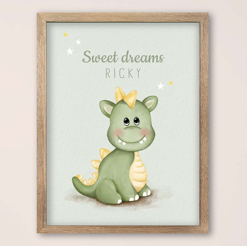 Babykamer poster met schattig draakje