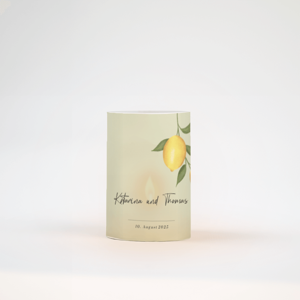 Windlicht zur Hochzeit mit Zitronen