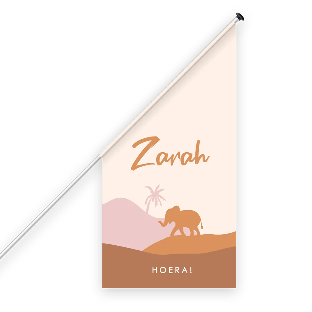 Geboortevlag voor meisje met olifantje