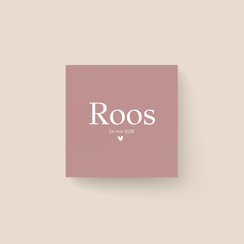 Kraambezoekboek oudroze met hartje