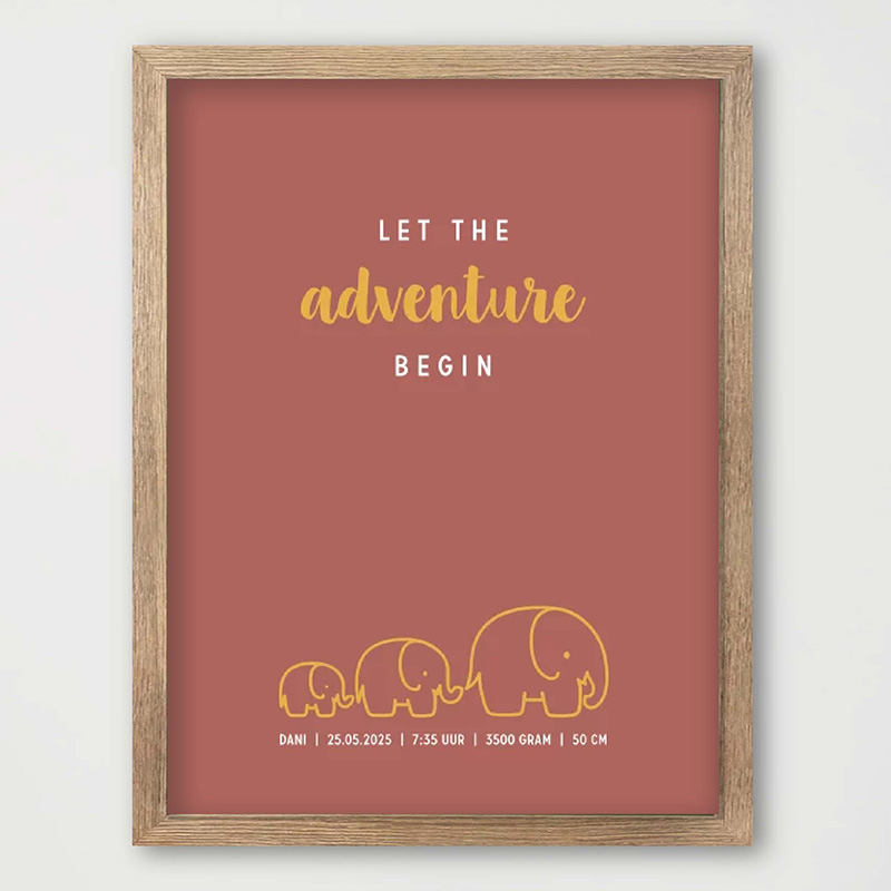 Stoere babykamer poster met olifantjes