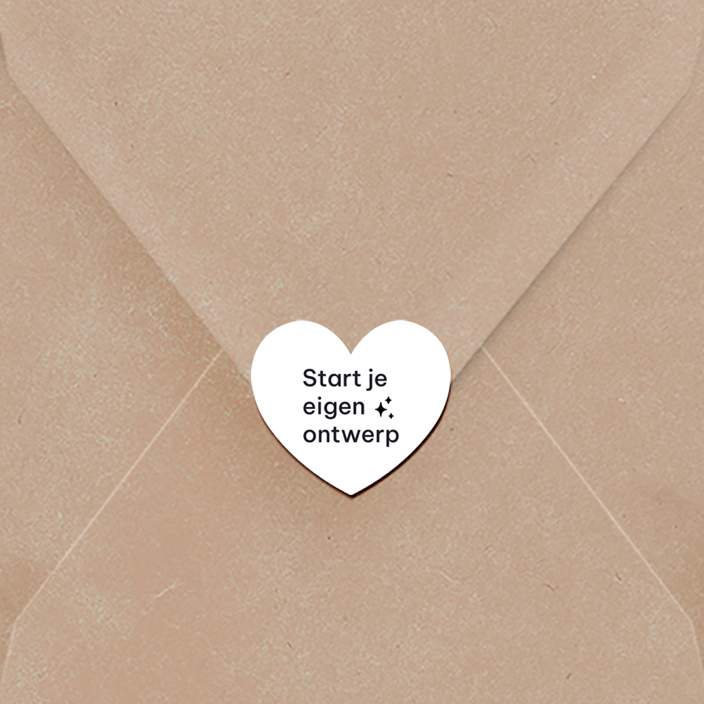 Sluitsticker geboortekaartje zelf maken hart 