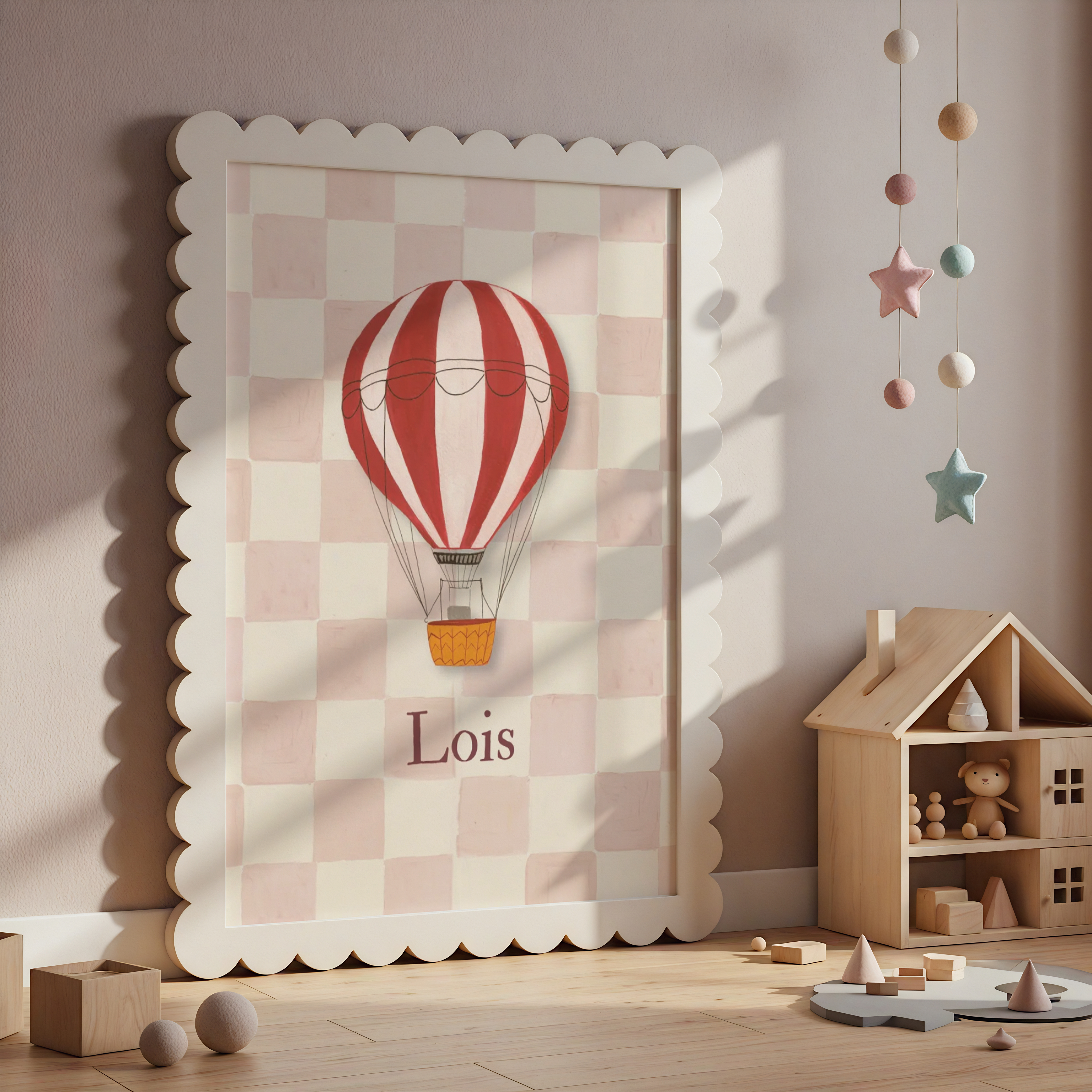 Poster Luchtballon Checkerboard